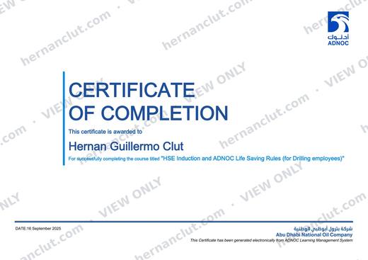 HSE Induction & ADNOC Life Saving Rules