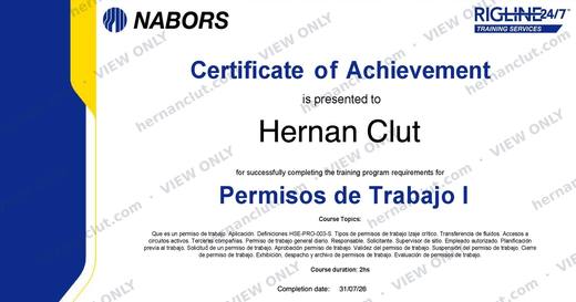 Permit to Work I