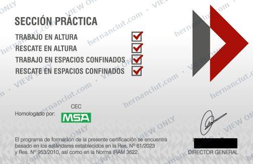 Industrial Rescue – Credential (back)